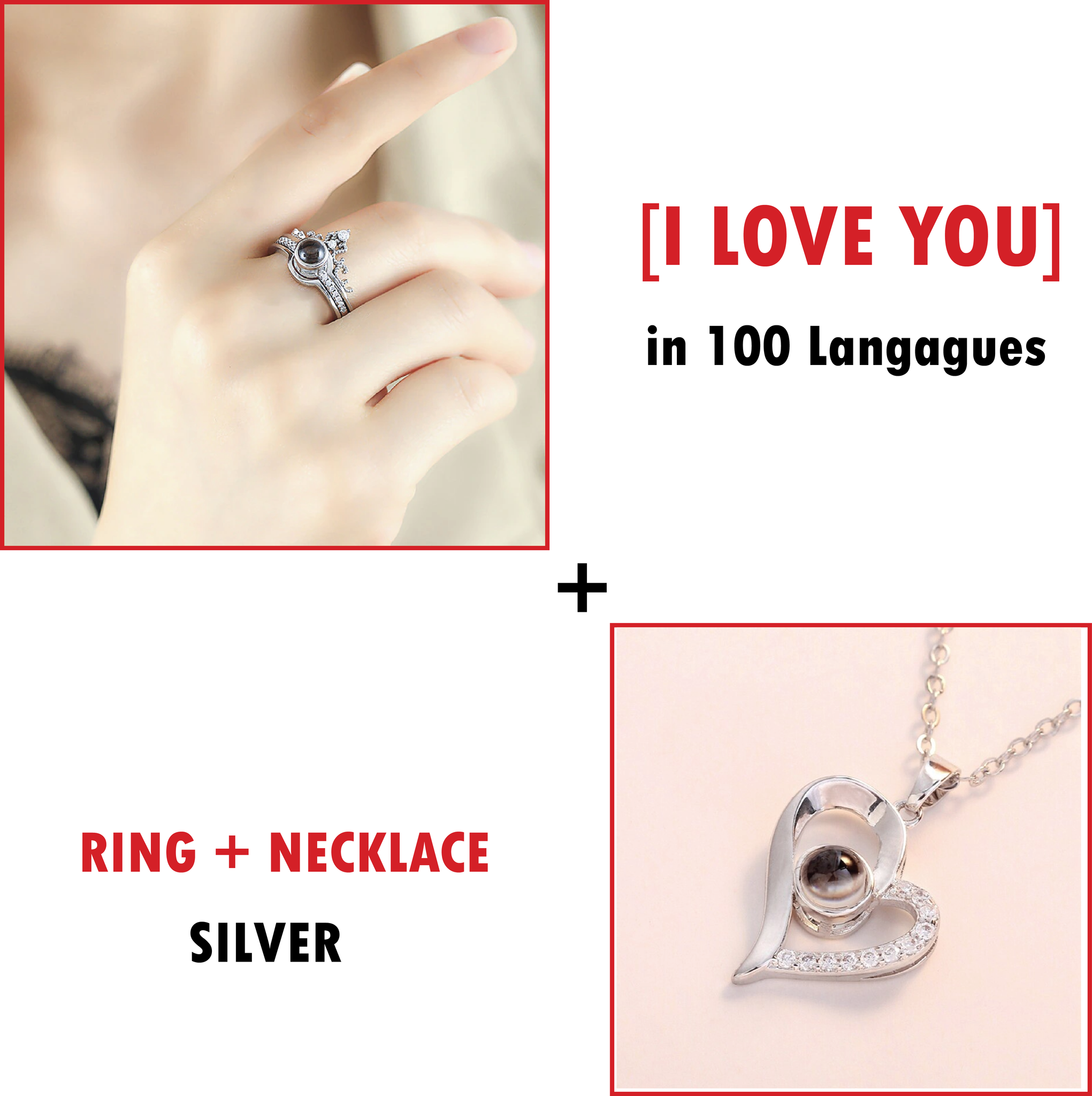 I Love You In 100 Languages Ring | Necklace (Box Included)